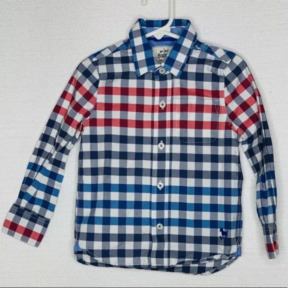 Mini Biden 2-3 Y Plaid Button Shirt Red White Blue